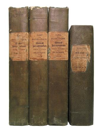 PARIS, J. A.; and FONBLANQUE, J. S. M. Medical Jurisprudence. 3 vols. 1823 + FORSYTH, J. S. A Synopsis of Modern Medical Jurisprudence.